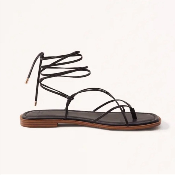 Abercrombie & Fitch Black Strappy Sandals - Picture 1 of 7